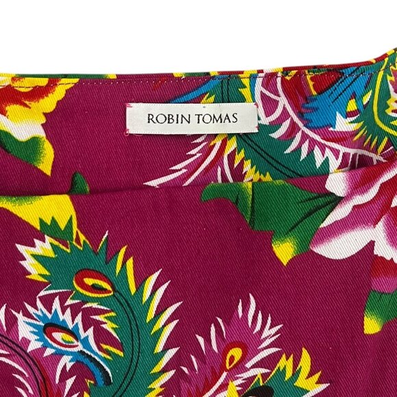 Robin Tomas Floral Tiered Midi Dress Pink Size‎ 18 Tropical Resort Nap Smock - Picture 5 of 9
